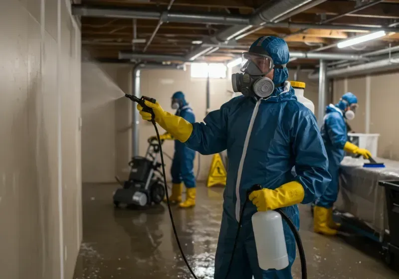 Basement Sanitization and Antimicrobial Treatment process in Mercer County, IL