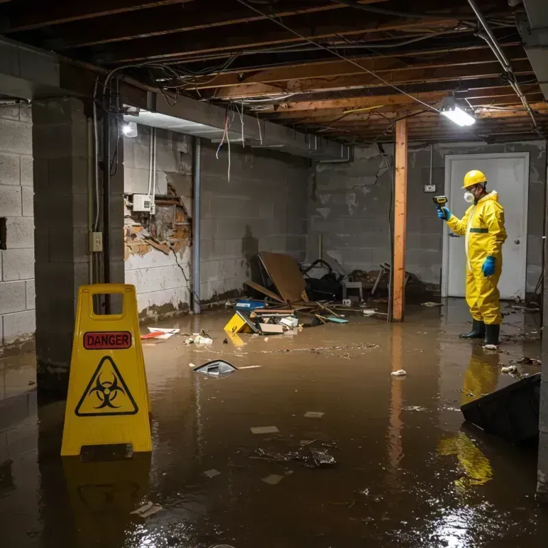 Flooded Basement Electrical Hazard in Mercer County, IL Property