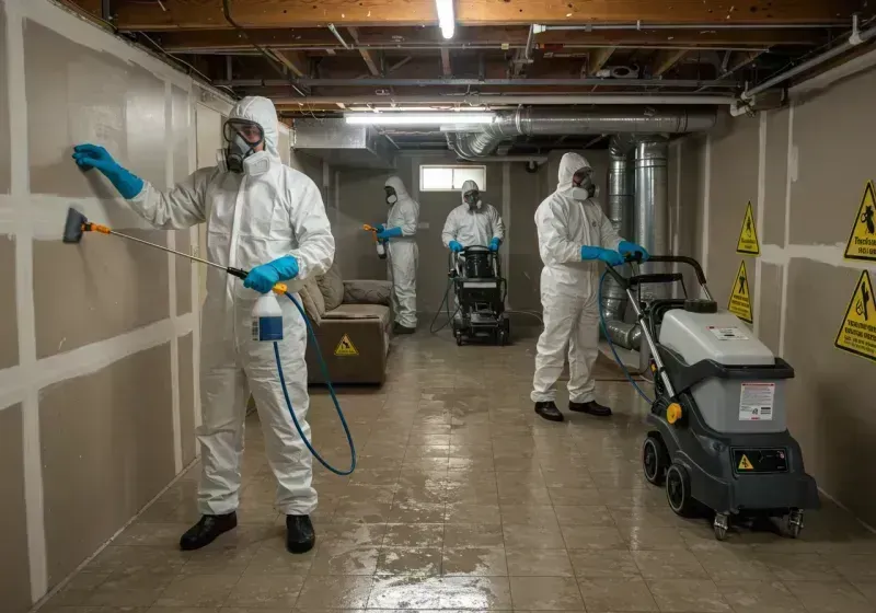 Basement Moisture Removal and Structural Drying process in Mercer County, IL